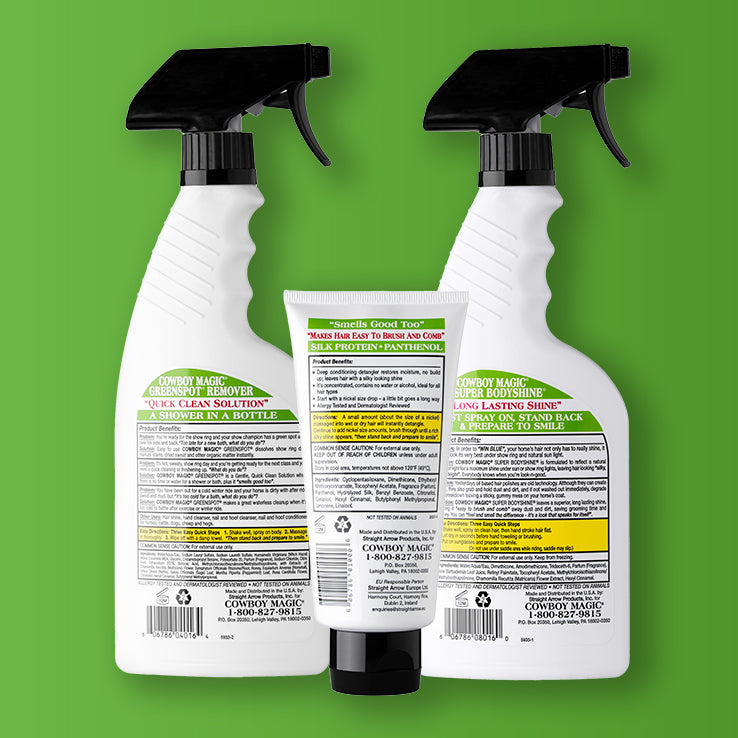 Greenspot Remover, Super Bodyshine 16 Ounce, and Detangler & Shine 4 Ounce 3 Piece Bundle