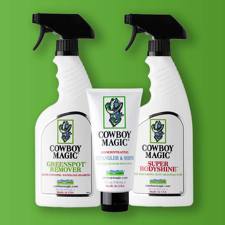 Greenspot Remover, Super Bodyshine 16 Ounce, and Detangler & Shine 4 Ounce 3 Piece Bundle