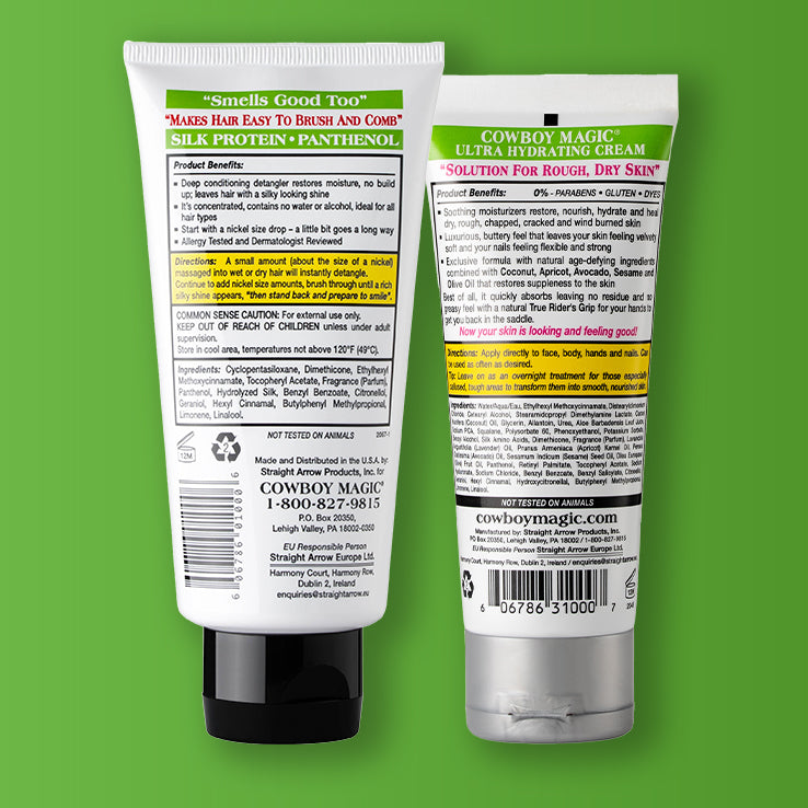 Detangler & Shine 4 Ounce, and Cowgirl Ultra Hydrating Lotion 3.4 Ounce 2 Piece Bundle