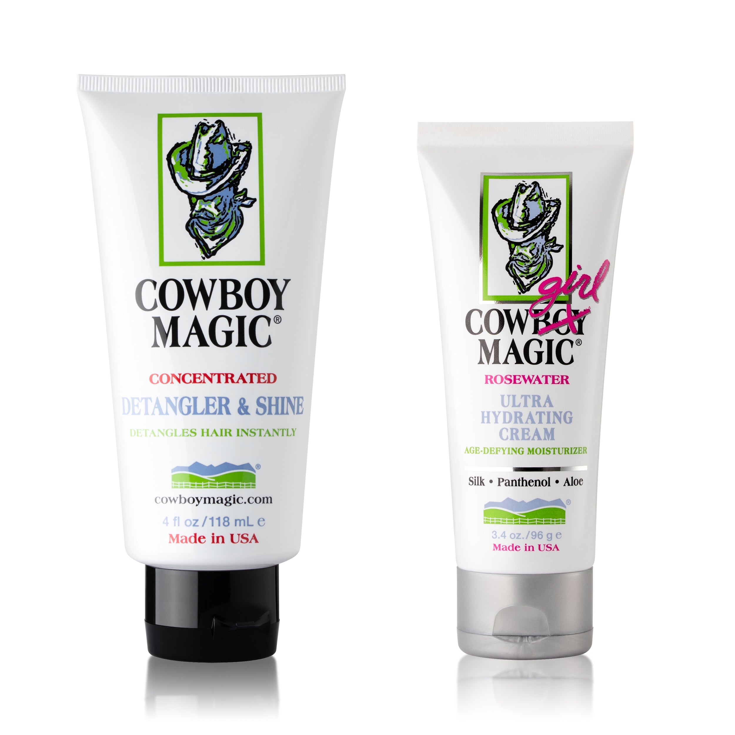 Detangler & Shine 4 Ounce, and Cowgirl Ultra Hydrating Lotion 3.4 Ounce 2 Piece Bundle
