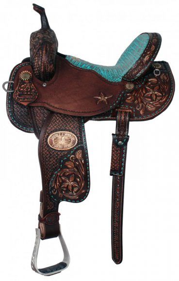 saddle with teal